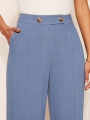 Friends Like These Chambray Blue Wide Leg Trousers With Linen - Image 3 of 4