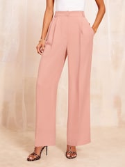 Friends Like These Pink Premium Wide Leg Smart Trousers - Image 1 of 5