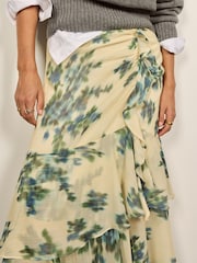 BHOEM Cream Floral Ruffle Midi Skirt - Image 2 of 5