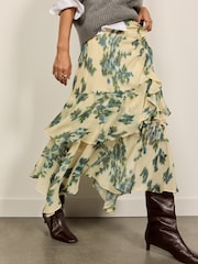 BHOEM Cream Floral Ruffle Midi Skirt - Image 5 of 5