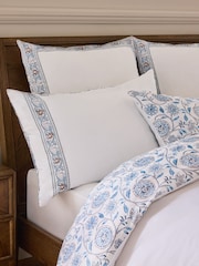 Nina Campbell Blue Indienne Embroidered 300 Thread Count Duvet Cover and Pillowcase Set - Image 3 of 6