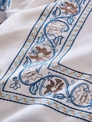 Nina Campbell Blue Indienne Embroidered 300 Thread Count Duvet Cover and Pillowcase Set - Image 5 of 6