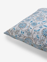 Nina Campbell Blue Indienne Embroidered 300 Thread Count Square Pillowcase Set of 2 - Image 5 of 5