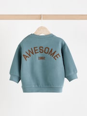 Teal Blue Face Baby Sweatshirt and Joggers Set - Image 11 of 17