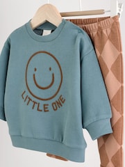 Teal Blue Face Baby Sweatshirt and Joggers Set - Image 14 of 17