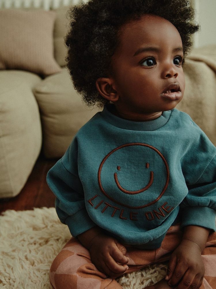 Teal Blue Face Baby Sweatshirt and Joggers Set - Image 2 of 17