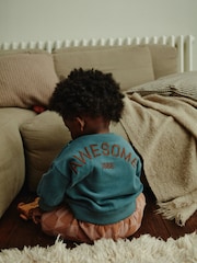 Teal Blue Face Baby Sweatshirt and Joggers Set - Image 3 of 17