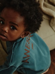 Teal Blue Face Baby Sweatshirt and Joggers Set - Image 8 of 17