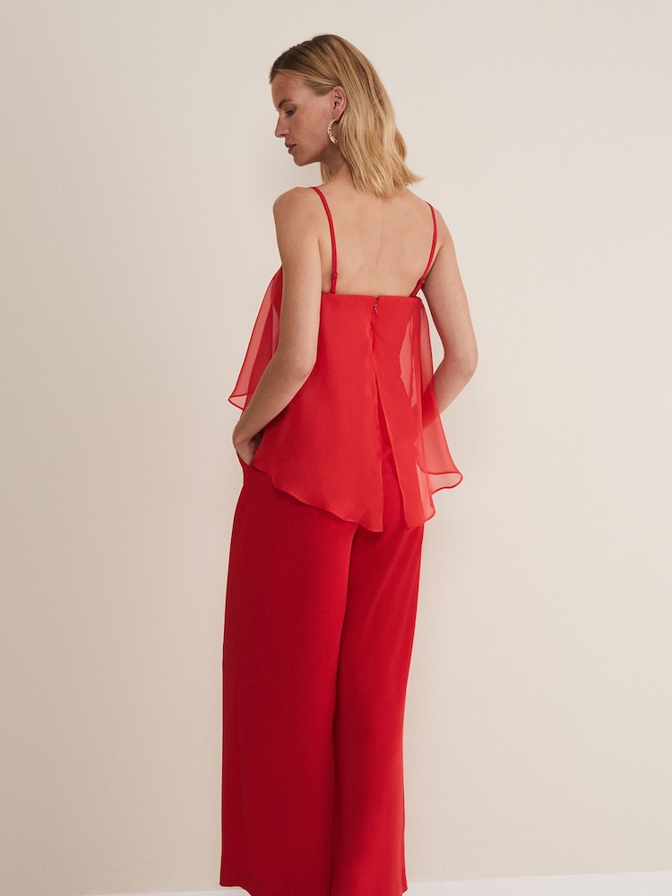 Phase Eight Red Anna Wide Leg Jumpsuit - Image 2 of 5