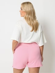 Yours Curve Pink Pocket Detail Jogger Shorts - Image 3 of 5