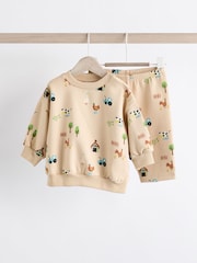 Neutral Farm Baby Sweatshirt and Joggers 2 Piece Set - Image 1 of 11