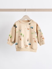 Neutral Farm Baby Sweatshirt and Joggers 2 Piece Set - Image 5 of 11