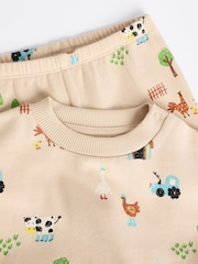 Neutral Farm Baby Sweatshirt and Joggers 2 Piece Set - Image 8 of 11