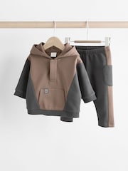 Charcoal Grey Baby Hooded Sweatshirt and Joggers Set - Image 1 of 15