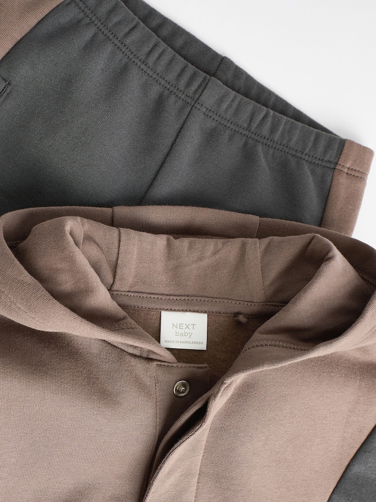Charcoal Grey Baby Hooded Sweatshirt and Joggers Set - Image 11 of 15
