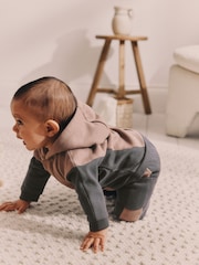 Charcoal Grey Baby Hooded Sweatshirt and Joggers Set - Image 3 of 15