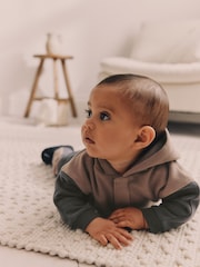 Charcoal Grey Baby Hooded Sweatshirt and Joggers Set - Image 4 of 15