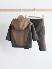 Charcoal Grey Baby Hooded Sweatshirt and Joggers Set - Image 5 of 15