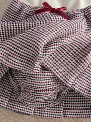 Mamas & Papas Red Red Velour Frill Bodysuit & Houndstooth Skirt Set - Image 2 of 4