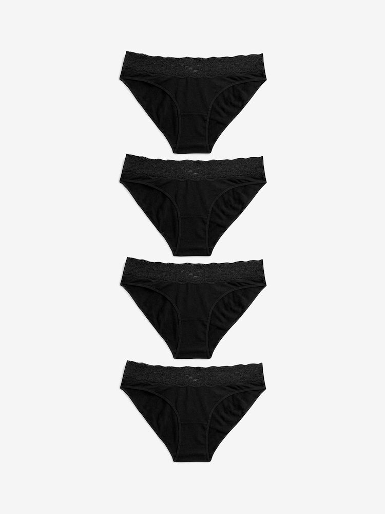Black - Lace Knickers 4 Pack - Image 1 of 5 Black - Lace Knickers 4 Pack - Image 1 of 5