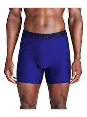 Under Armour Blue Performance Tech 3" Solid Boxers 3 Pack - Image 2 of 3
