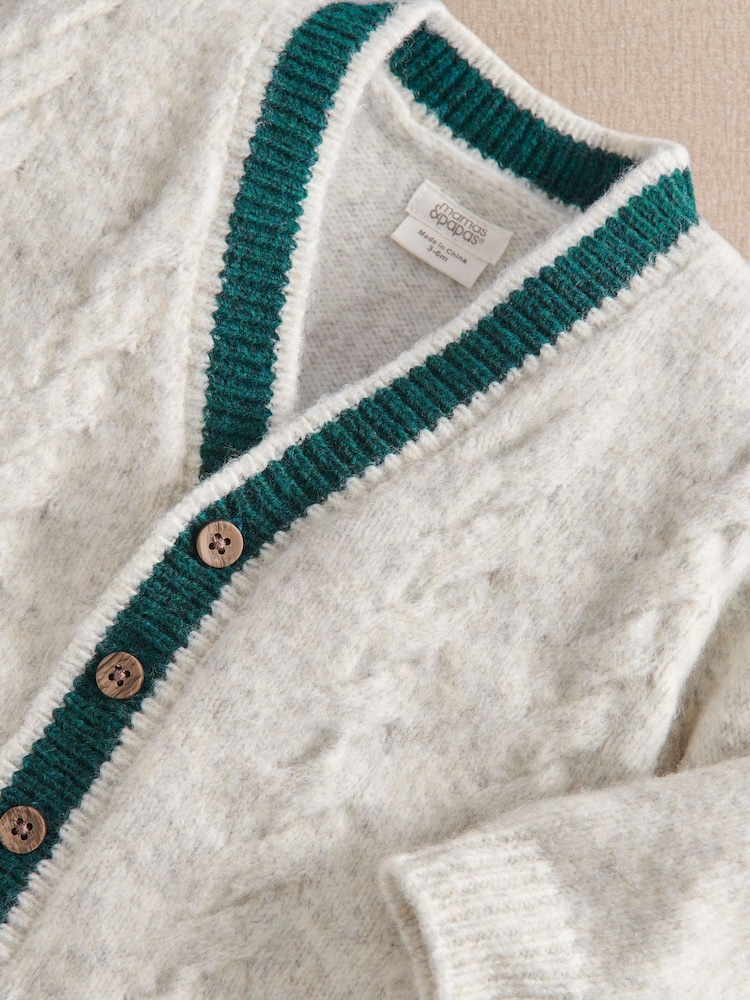 Mamas & Papas Chunky Cable Knit Cardigan - Bilde 2 av 3