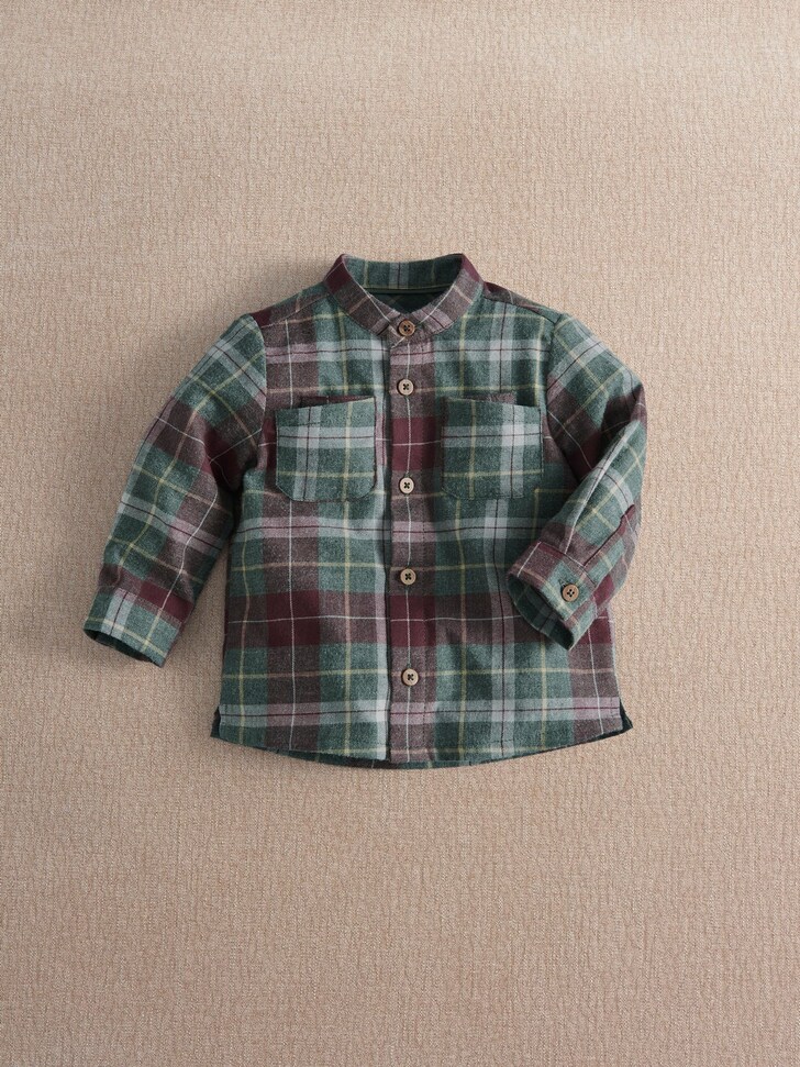Mamas & Papas Green Woven Check Shirt