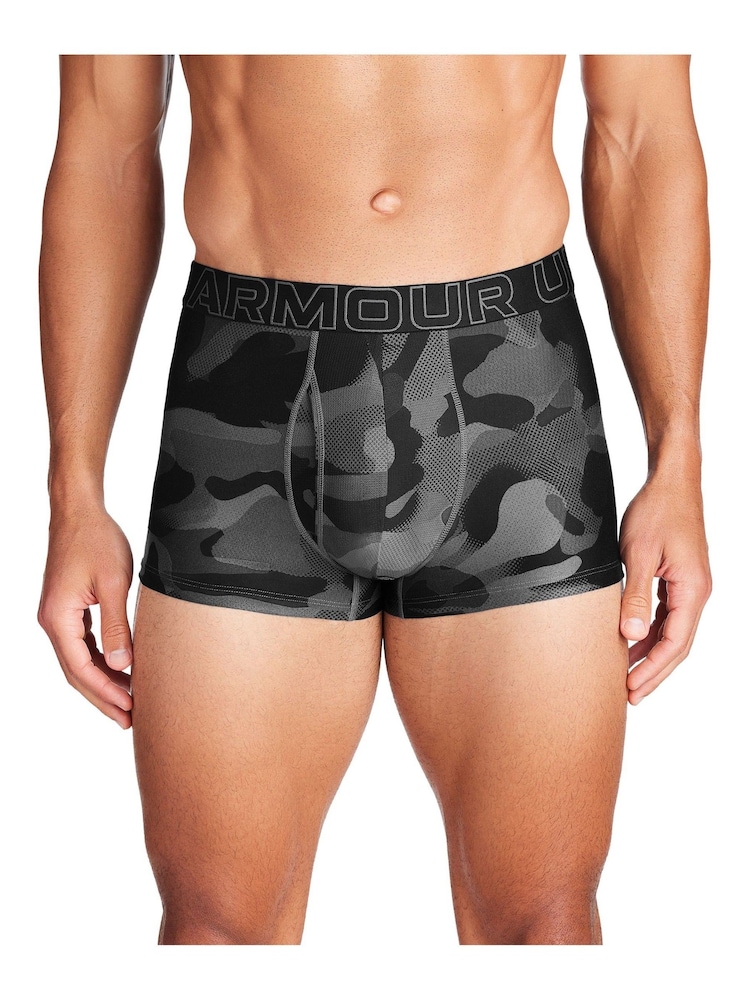 Under Armour Black Performance Tech 3 Print Boxers 3 Pack - Image 2 of 3