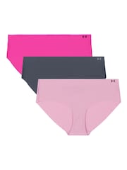 Under Armour Pink No Show Pure Stretch Hipster Knickers 3 Pack - Image 1 of 5