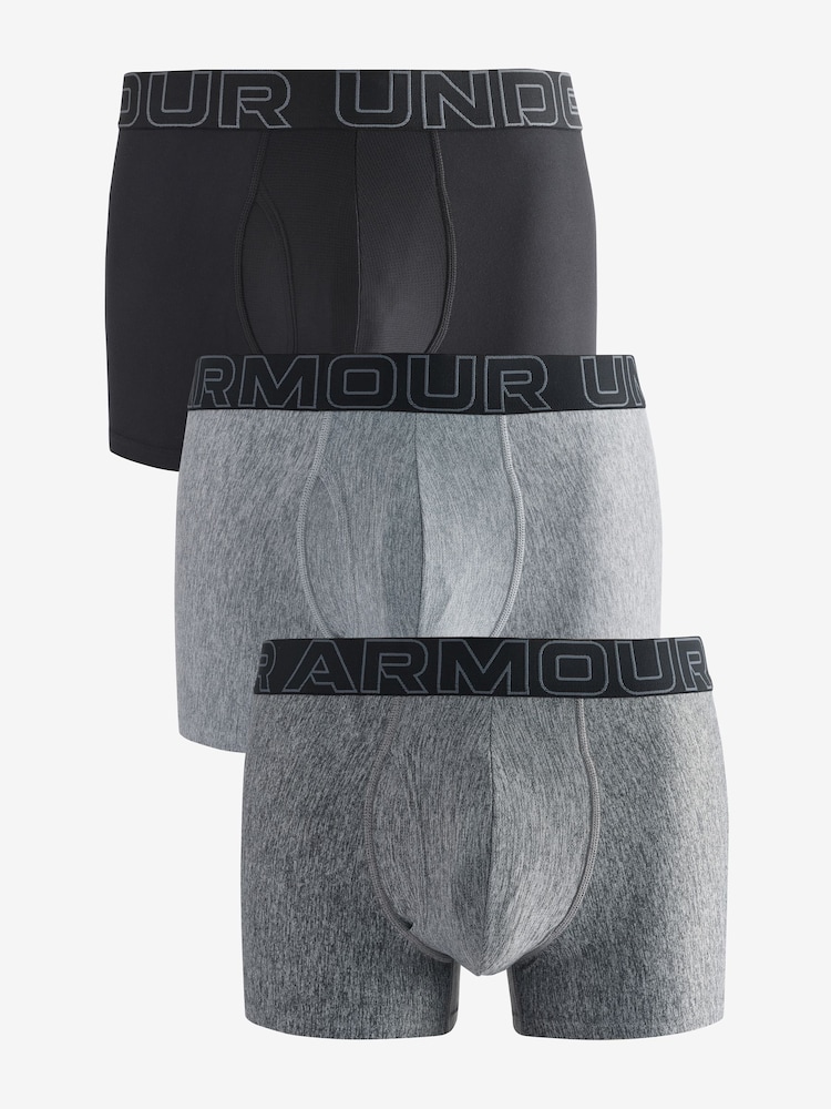 Under Armour Grey Performance Tech 3" Solid Boxers 3 Pack - Image 1 of 6