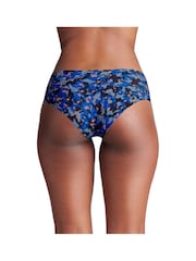 Under Armour Blue Pure Stretch No Show Print Hipsters 3 Pack - Image 3 of 5
