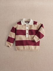 Mamas & Papas Smart Stripe Knitted Rugby Top - Bilde 1 av 3