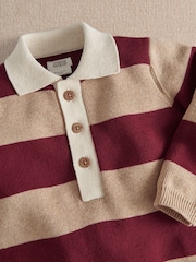 Mamas & Papas Smart Stripe Knitted Rugby Top - Bilde 2 av 3