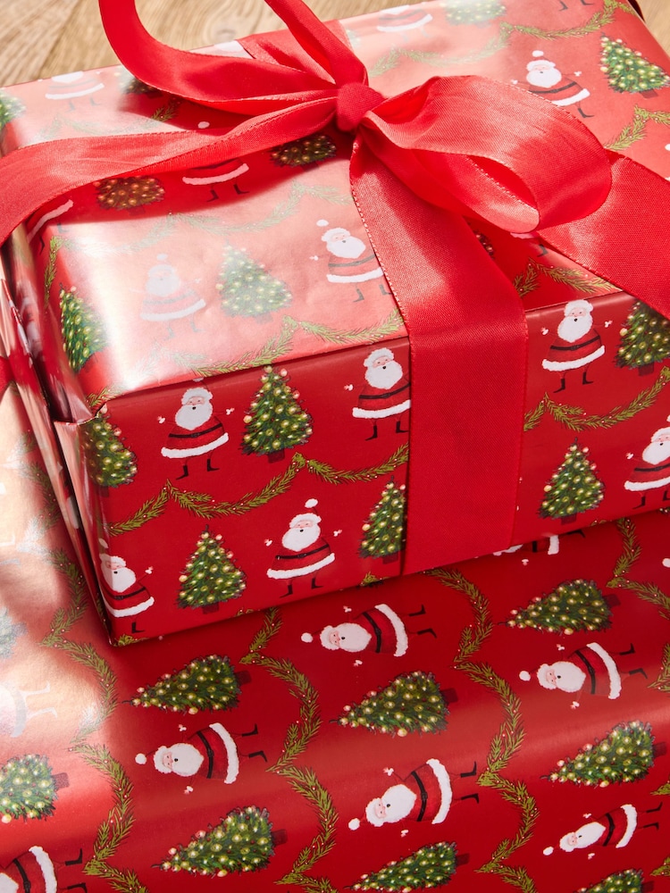 Red Santa Standard Width, 15m Christmas Wrapping Paper - Image 2 of 4