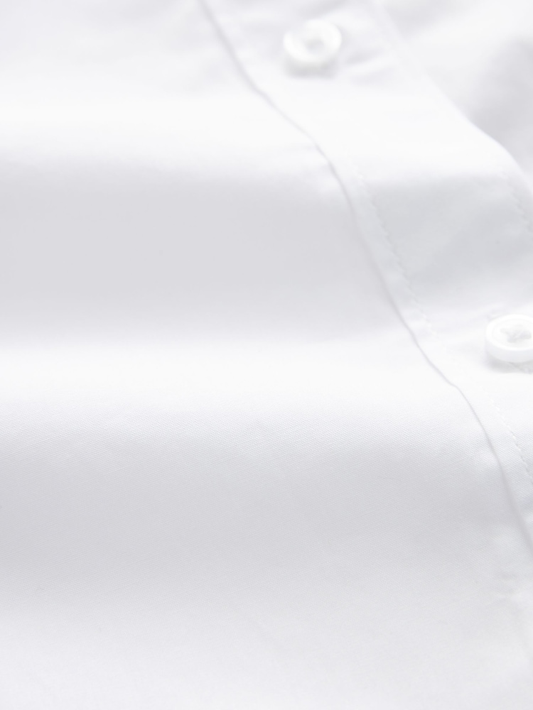 White Long Sleeve Cotton Cropped Shirt - Image 6 of 6 White Long Sleeve Cotton Cropped Shirt - Image 6 of 6