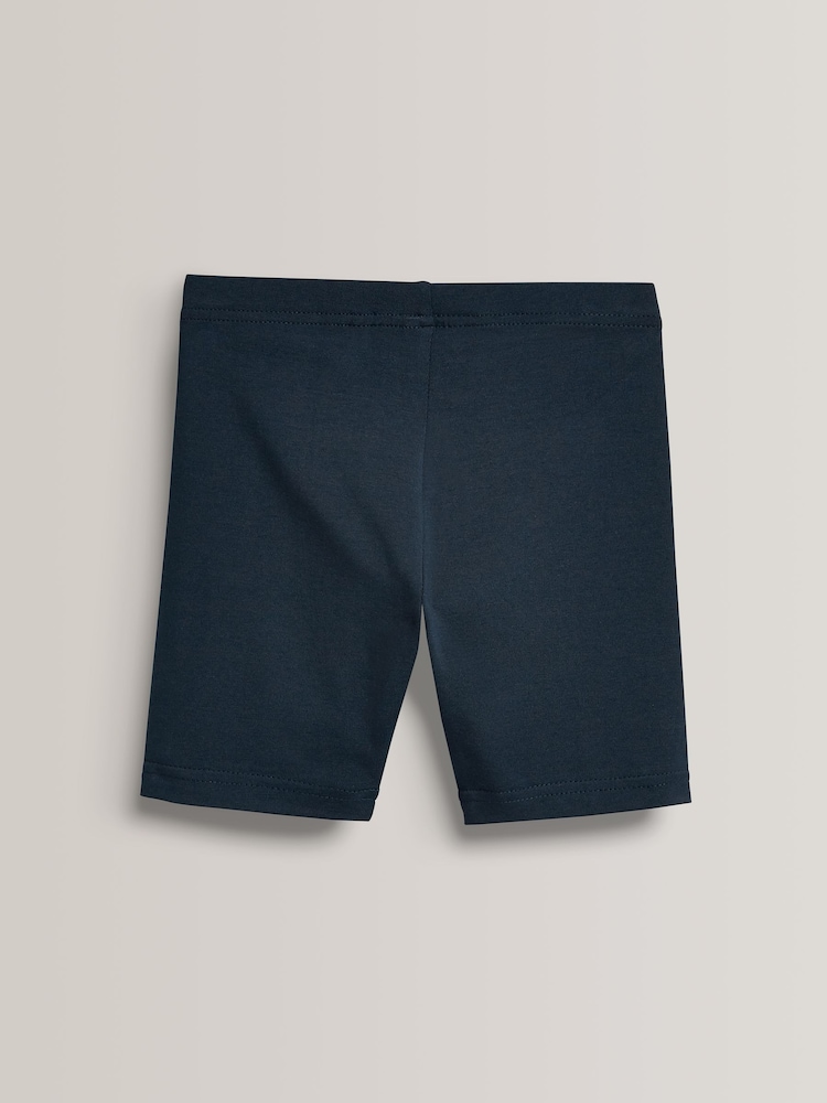 Bleu marine - Lot de 2 shorts de vélo extensibles en coton riche (3-16ans) - Image 4 of 5