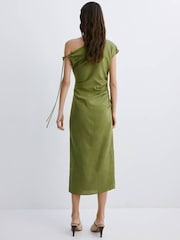 Mango Green One Shoulder Maxi Dress - Image 2 of 5