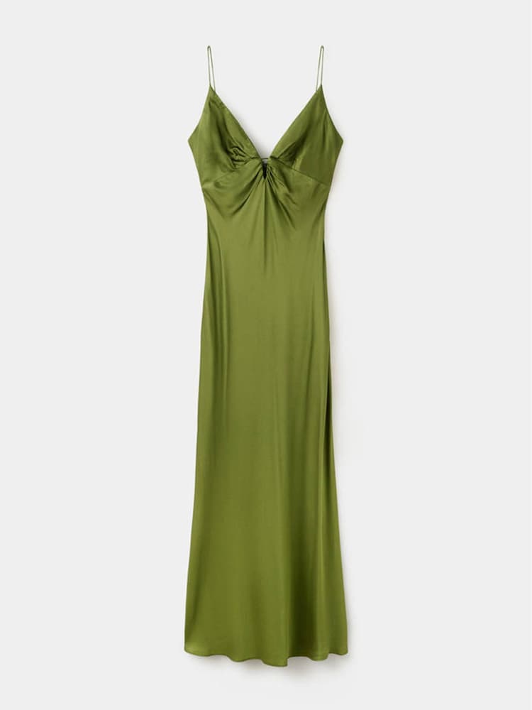 Mango Green One Shoulder Maxi Dress - Image 5 of 5