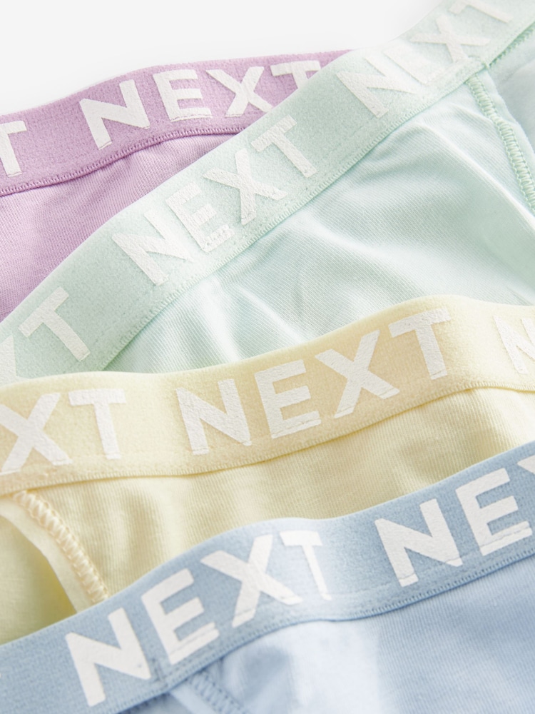 Pastel Colours Short Cotton Rich Logo Knickers 4 Pack - Image 10 of 10