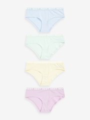 Pastel Colours Short Cotton Rich Logo Knickers 4 Pack - Image 5 of 10