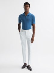 قميص بولو بنص سحاب صوف ميرينو من Reiss - صورة 3 من 5
