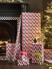 Pink Trees Standard Width, 15m Christmas Wrapping Paper - Image 1 of 4