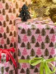 Pink Trees Standard Width, 15m Christmas Wrapping Paper - Image 2 of 4