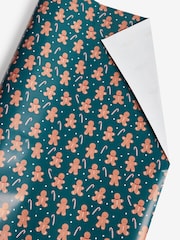 Green Gingerbread Standard Width, 15m Christmas Wrapping Paper - Image 3 of 4