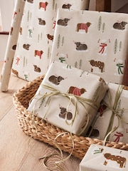 Natural Hamish Standard Width, 15m Christmas Wrapping Paper - Image 2 of 4