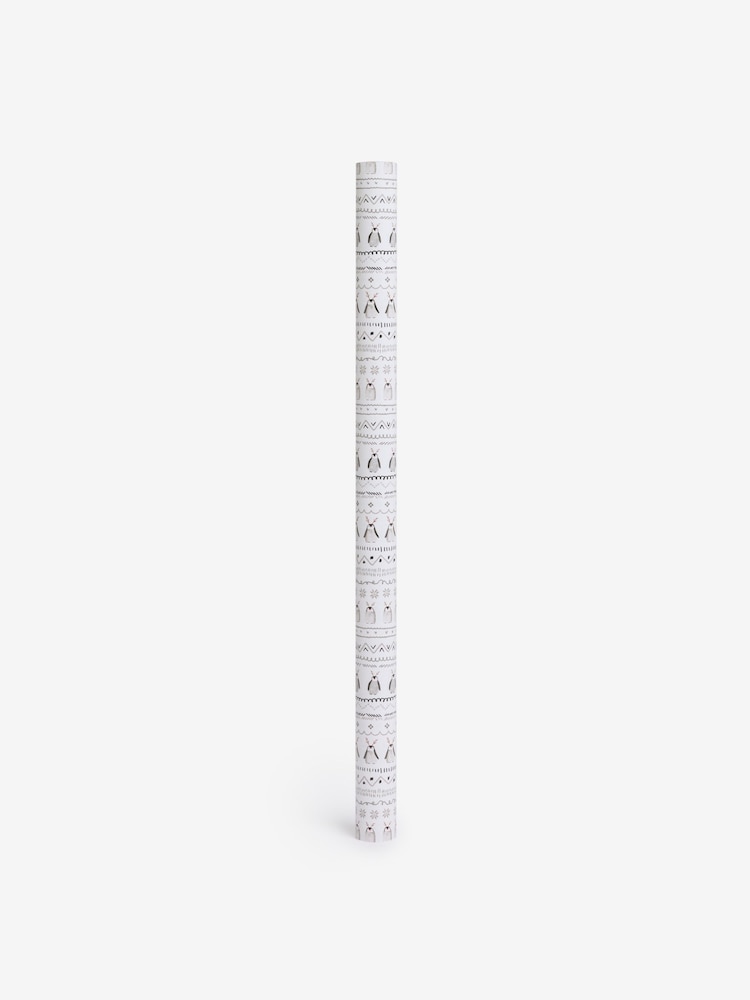 Fairsle Penguins Standard Width, 15m Christmas Wrapping Paper - Image 4 of 4