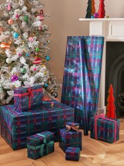 Blue Check Standard Width, 15m Christmas Wrapping Paper - Image 1 of 4