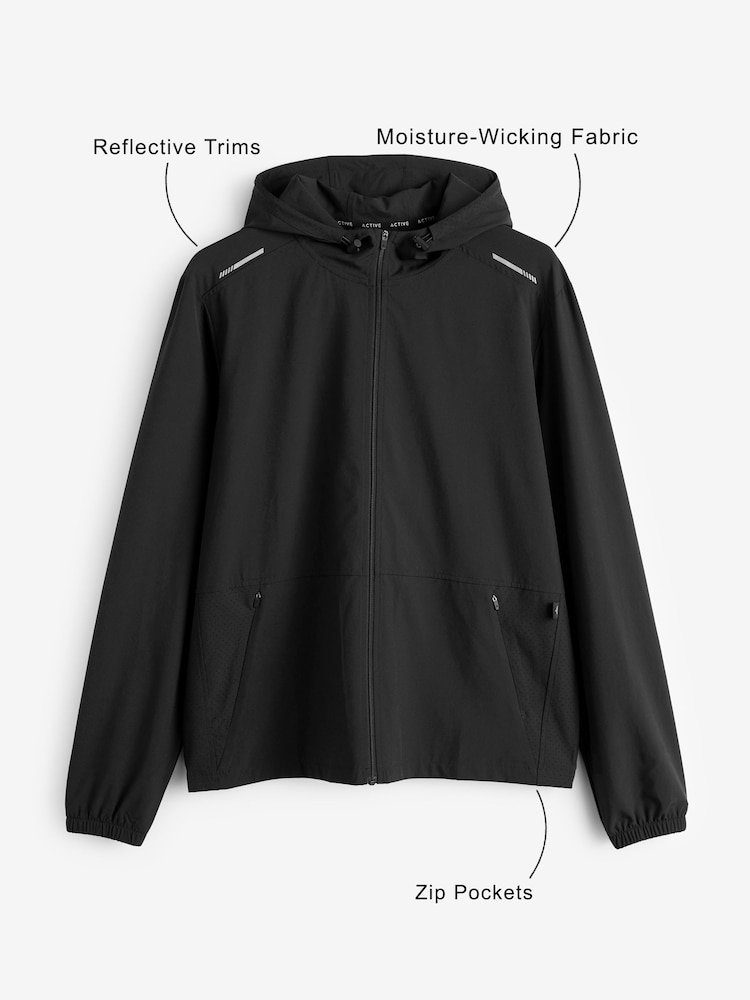 Noir - Standard - Veste zippée Active Gym - Image 4 of 10