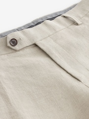 Neutral Slim Fit Signature Leomaster 100% Linen Suit: Trousers - Image 7 of 10