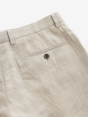 Neutral Slim Fit Signature Leomaster 100% Linen Suit: Trousers - Image 9 of 10